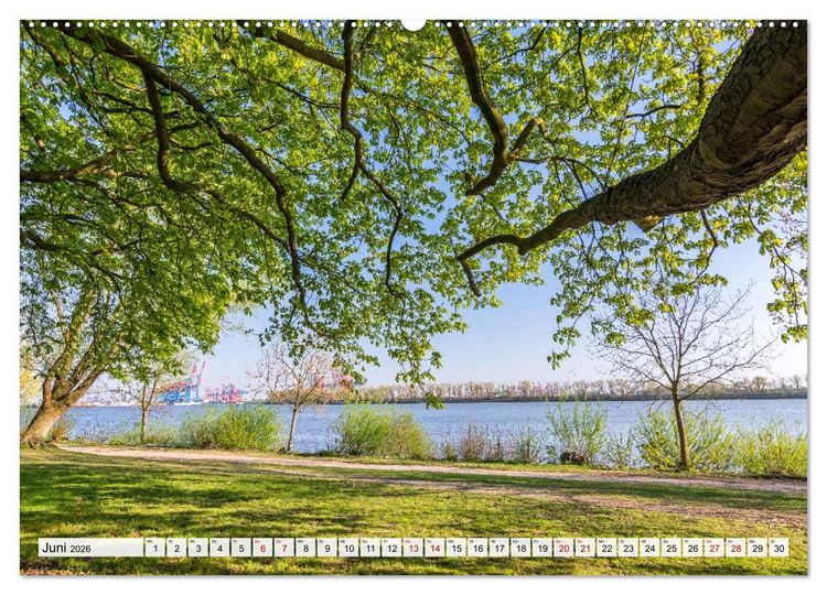 Produktbild: Moin Hamburg - Durch das Jahr an der Elbe (hochwertiger Premium Wandkalender 2026 DIN A2 quer), Kunstdruck in Hochglanz