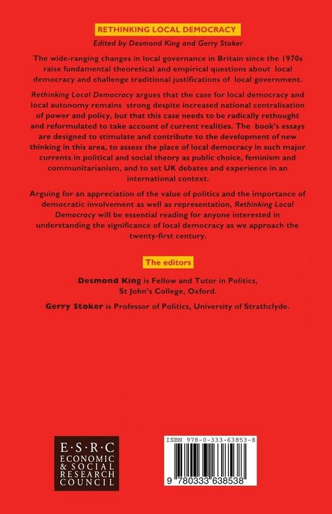 Produktbild: Rethinking Local Democracy