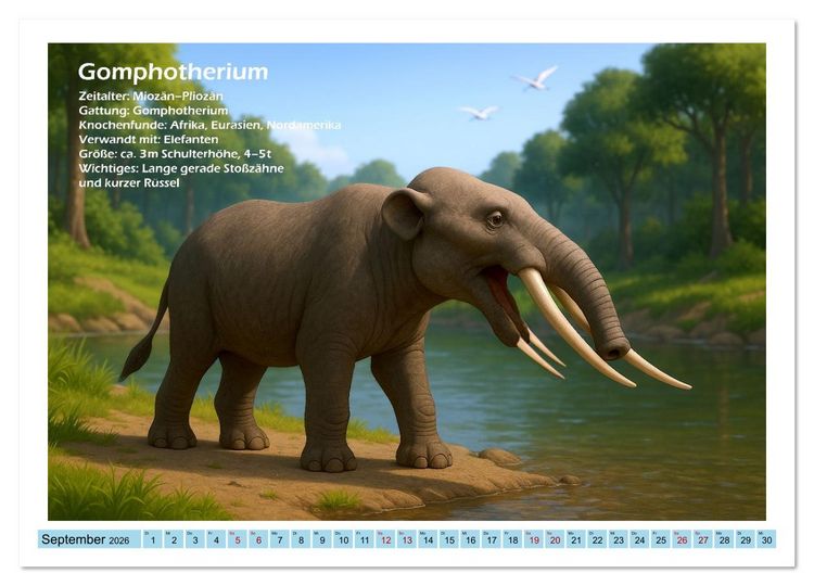 Produktbild: Urige Megafauna pr&auml;historisch und niedlich (Wandkalender 2026 DIN A4 quer), CALVENDO Monatskalender