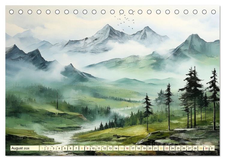 Produktbild: Eine Landschaft im Jahr (Tischkalender 2026 DIN A5 quer), CALVENDO Monatskalender