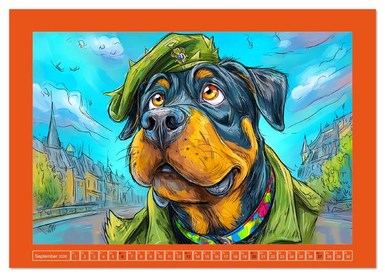 Produktbild: Rotti im Dienst. Hundeeinsatz mit Humor und Witz (Wandkalender 2026 DIN A4 quer), CALVENDO Monatskalender