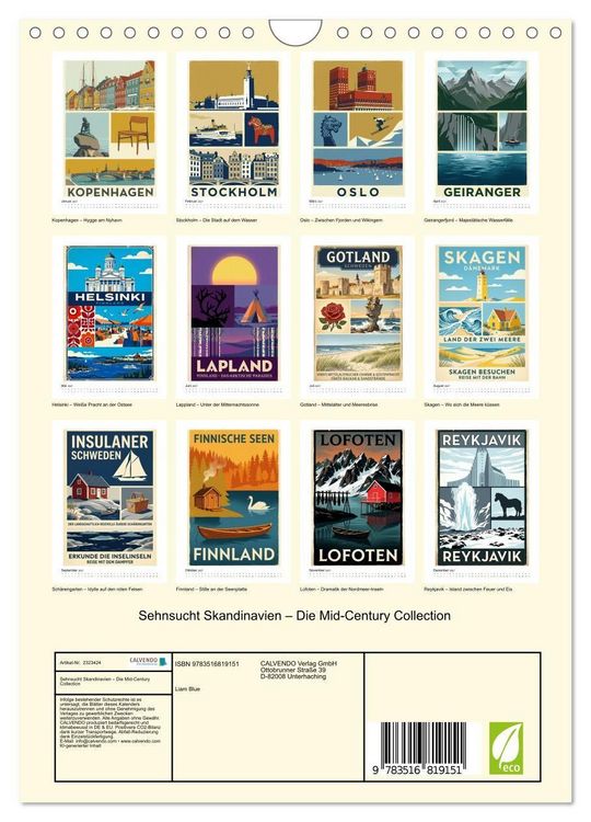 Produktbild: Sehnsucht Skandinavien &ndash; Die Mid-Century Collection (Wandkalender 2027 DIN A4 hoch), CALVENDO Monatskalender