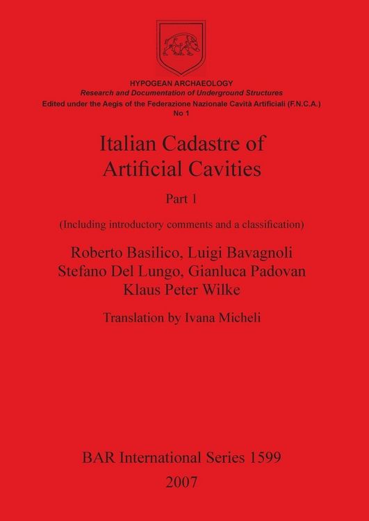 Produktbild: Italian Cadastre of Artificial Cavities Part 1