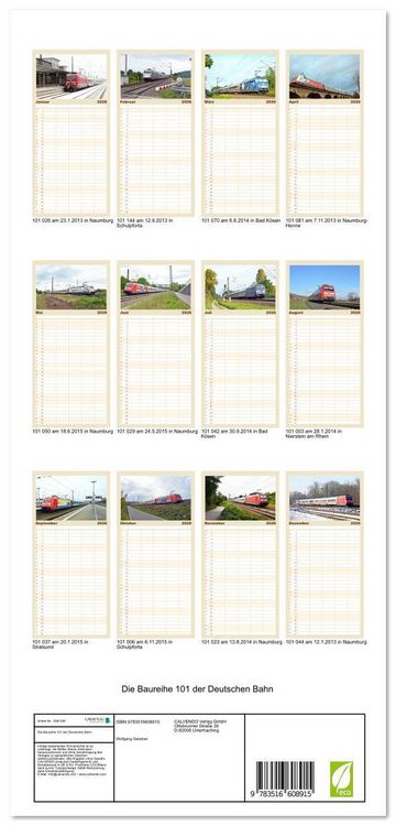 Produktbild: Familienplaner 2026 - Die Baureihe 101 der Deutschen Bahn mit 5 Spalten (Wandkalender, 21 x 45 cm) CALVENDO
