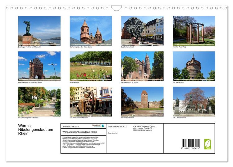 Produktbild: Worms-Nibelungenstadt am Rhein (Wandkalender 2026 DIN A3 quer), CALVENDO Monatskalender