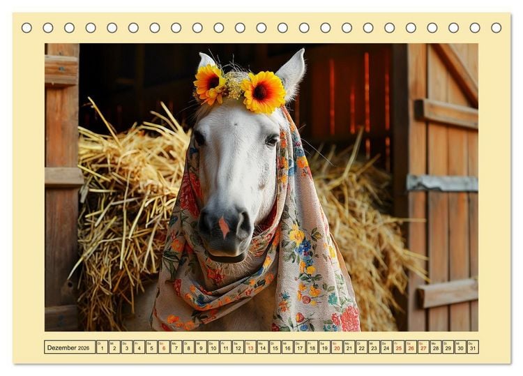 Produktbild: Pferde-Fashion. Modische Highlights auf Hufen (Tischkalender 2026 DIN A5 quer), CALVENDO Monatskalender