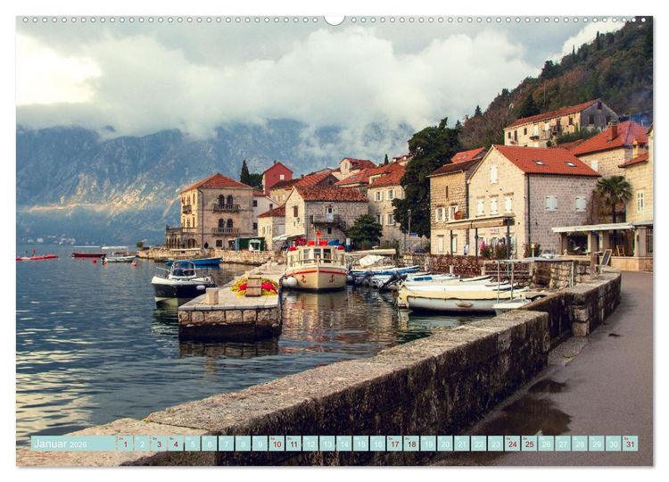 Produktbild: Perast in Montenegro - Romantisches St&auml;dtchen in faszinierender Landschaft (Wandkalender 2026 DIN A2 quer), CALVENDO Monatskalender