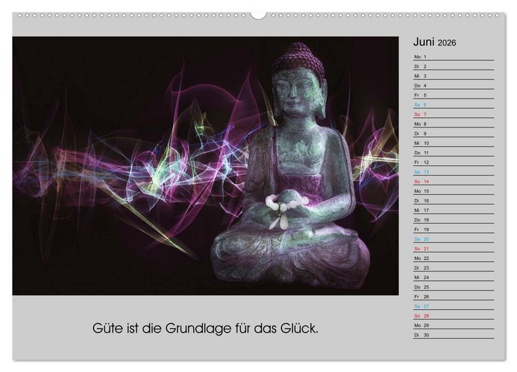Produktbild: Lebenskraft Buddha (hochwertiger Premium Wandkalender 2026 DIN A2 quer), Kunstdruck in Hochglanz