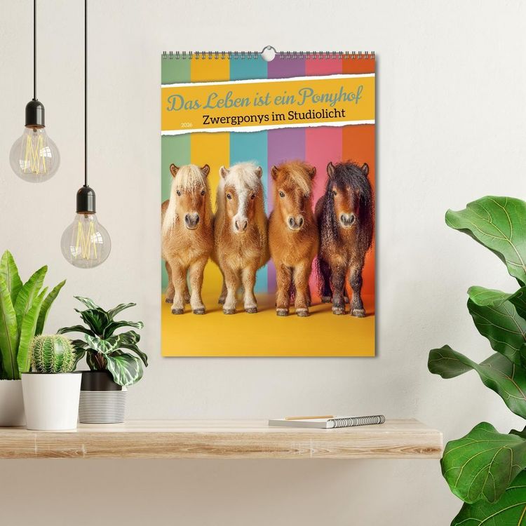 Produktbild: Das Leben ist ein Ponyhof - Zwergponys im Studiolicht (Wandkalender 2026 DIN A3 hoch), CALVENDO Monatskalender