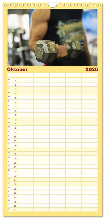 Produktbild: Familienplaner 2026 - Kraftsport mit 5 Spalten (Wandkalender, 21 x 45 cm) CALVENDO