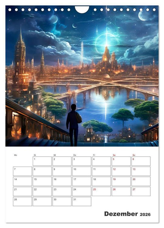 Produktbild: FERNE WELTEN Cooler Terminplaner (Wandkalender 2026 DIN A4 hoch), CALVENDO Monatskalender