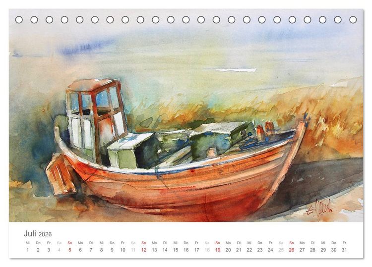 Produktbild: Faszination Aquarell - Eckard Funck (Tischkalender 2026 DIN A5 quer), CALVENDO Monatskalender