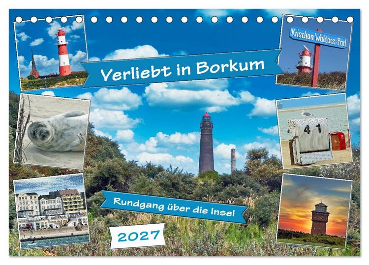 Produktbild: Verliebt in Borkum (Tischkalender 2027 DIN A5 quer), CALVENDO Monatskalender
