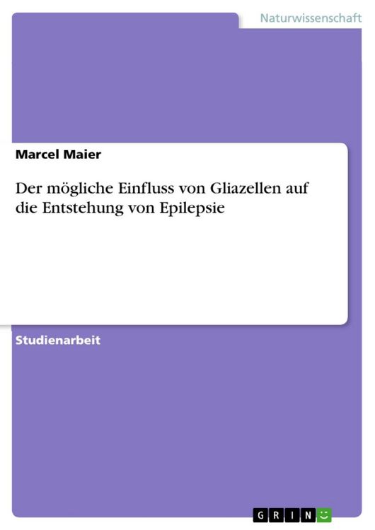 Produktbild: Der m&ouml;gliche Einfluss von Gliazellen auf die Entstehung von Epilepsie