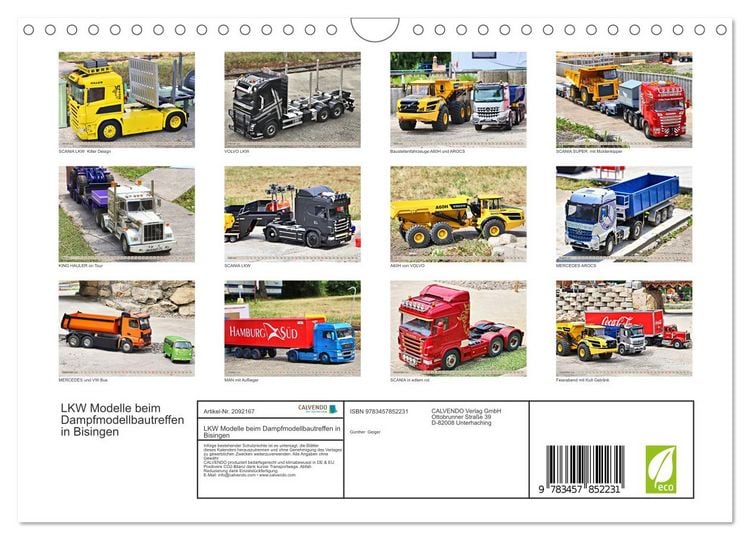 Produktbild: LKW Modelle beim Dampfmodellbautreffen in Bisingen (Wandkalender 2026 DIN A4 quer), CALVENDO Monatskalender