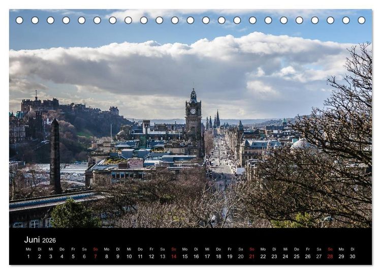 Produktbild: EDINBURGH. Blick. Licht. Wetter. (Tischkalender 2026 DIN A5 quer), CALVENDO Monatskalender