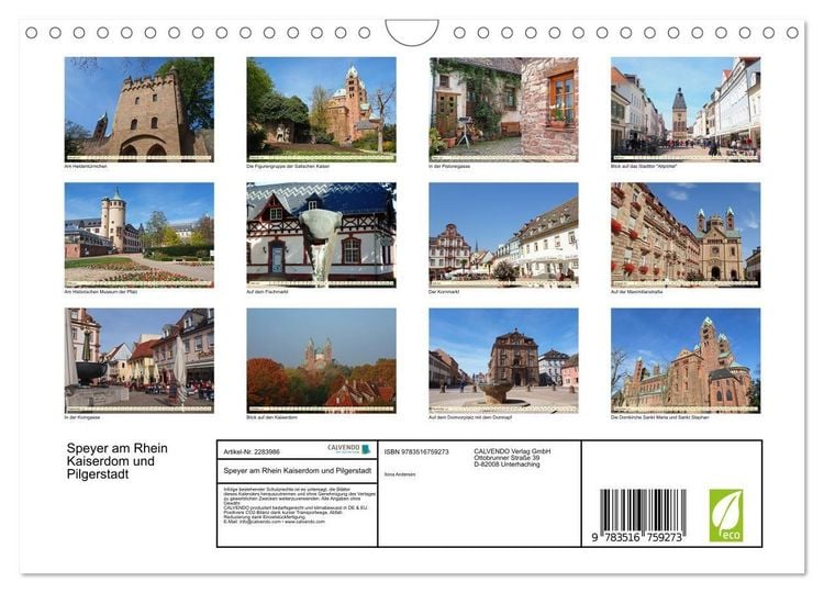Produktbild: Speyer am Rhein Kaiserdom und Pilgerstadt (Wandkalender 2027 DIN A4 quer), CALVENDO Monatskalender