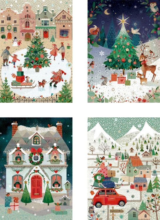 Produktbild: A5-Graspapier-Adventskalender-Sortiment