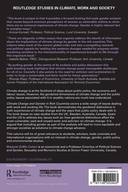 Produktbild: Climate Change and Gender in Rich Countries