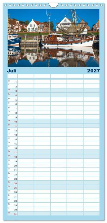 Produktbild: Familienplaner 2027 - Greetsiel in Ostfriesland mit 5 Spalten (Wandkalender, 21 x 45 cm) CALVENDO