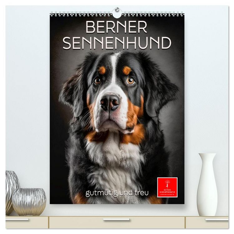 Produktbild: Berner Sennenhund - gutm&uuml;tig und treu (hochwertiger Premium Wandkalender 2026 DIN A2 hoch), Kunstdruck in Hochglanz