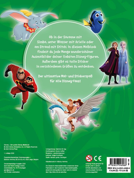 Produktbild: Disney: Der gro&szlig;e Disney-Malblock