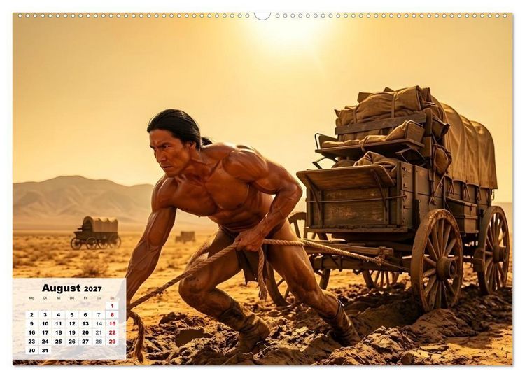 Produktbild: Echte Kerle &ndash; Wilder Westen (hochwertiger Premium Wandkalender 2027 DIN A2 quer), Kunstdruck in Hochglanz