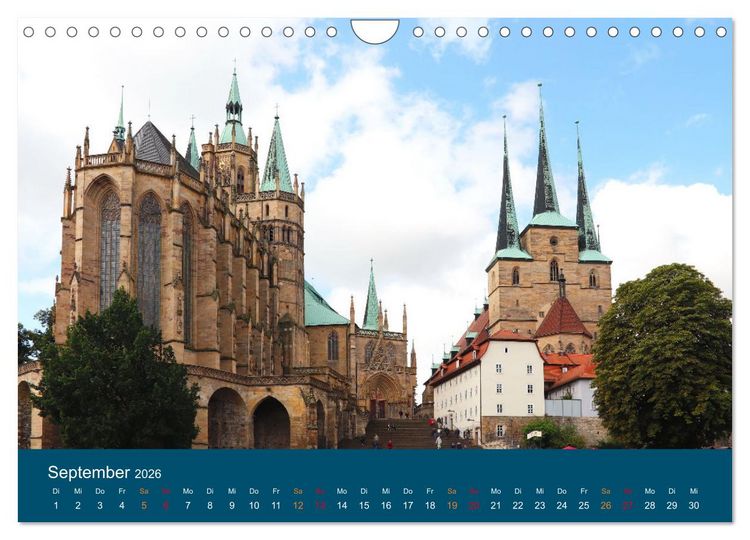 Produktbild: Th&uuml;ringen, unterwegs in Weimar, Erfurt und Eisenach (Wandkalender 2026 DIN A4 quer), CALVENDO Monatskalender