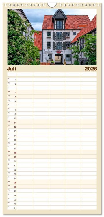 Produktbild: Familienplaner 2026 - Bezauberndes Flensburg mit 5 Spalten (Wandkalender, 21 x 45 cm) CALVENDO