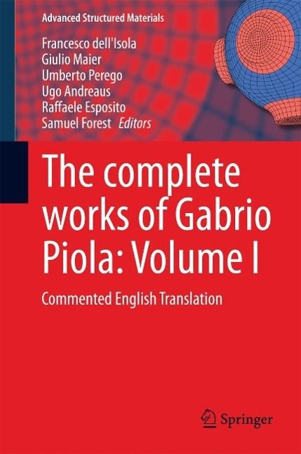 Produktbild: The complete works of Gabrio Piola: Volume I