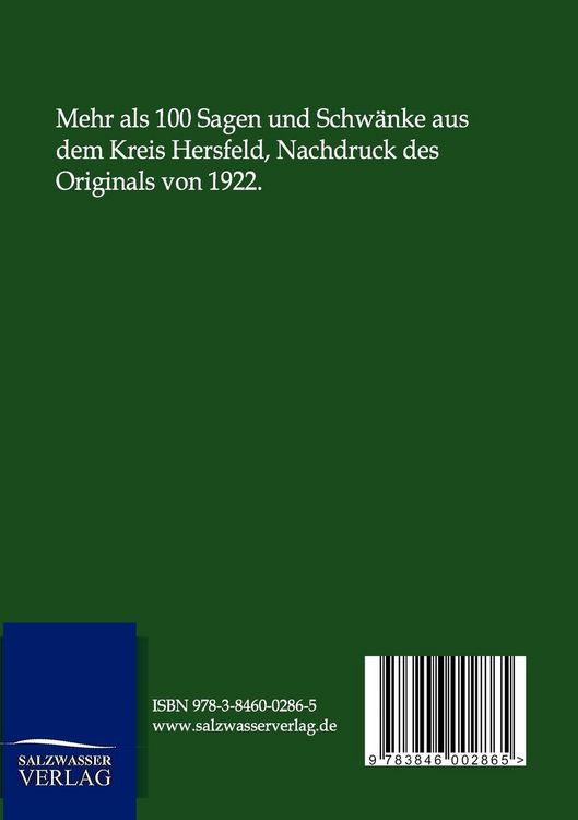 Produktbild: Sagen und Schw&auml;nke aus dem Kreise Hersfeld und den angrenzenden Gebieten