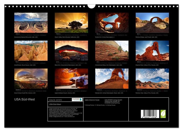 Produktbild: USA S&uuml;d-West (Wandkalender 2026 DIN A3 quer), CALVENDO Monatskalender