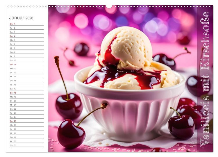 Produktbild: Kirschlust - K&ouml;stlichkeiten aus und mit Kirschen (Wandkalender 2026 DIN A2 quer), CALVENDO Monatskalender