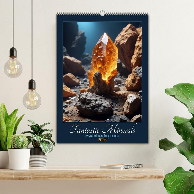 Produktbild: Fantastic Minerals - Mysterious Treasures (Wall Calendar 2026 DIN A2 portrait), CALVENDO 12 Month Wall Calendar