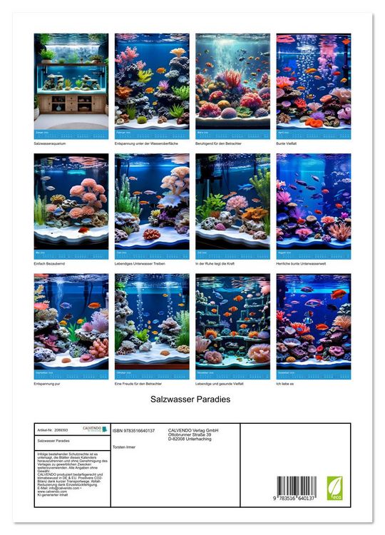 Produktbild: Salzwasser Paradies (Wandkalender 2026 DIN A3 hoch), CALVENDO Monatskalender