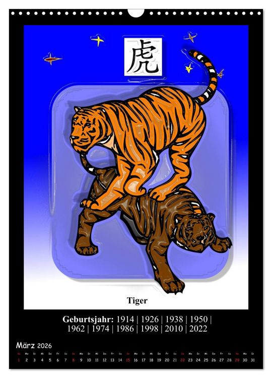 Produktbild: Chinesisches Horoskop (Wandkalender 2026 DIN A3 hoch), CALVENDO Monatskalender