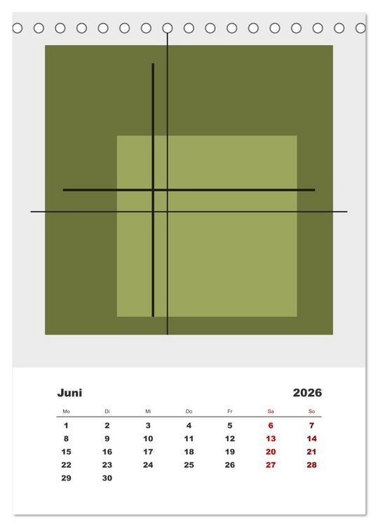 Produktbild: GeoArt - geometrische Formen (Tischkalender 2026 DIN A5 hoch), CALVENDO Monatskalender