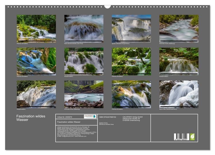Produktbild: Faszination wildes Wasser (Wandkalender 2026 DIN A2 quer), CALVENDO Monatskalender