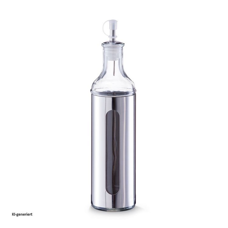 Produktbild: neuetischkultur Essig-/&Ouml;lflasche, 500 ml Glas, Edelstahl Essig-/&Ouml;lflasche, 500 ml Glas, Edelstahl