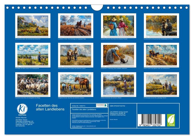 Produktbild: Facetten des alten Landlebens (Wandkalender 2026 DIN A4 quer), CALVENDO Monatskalender