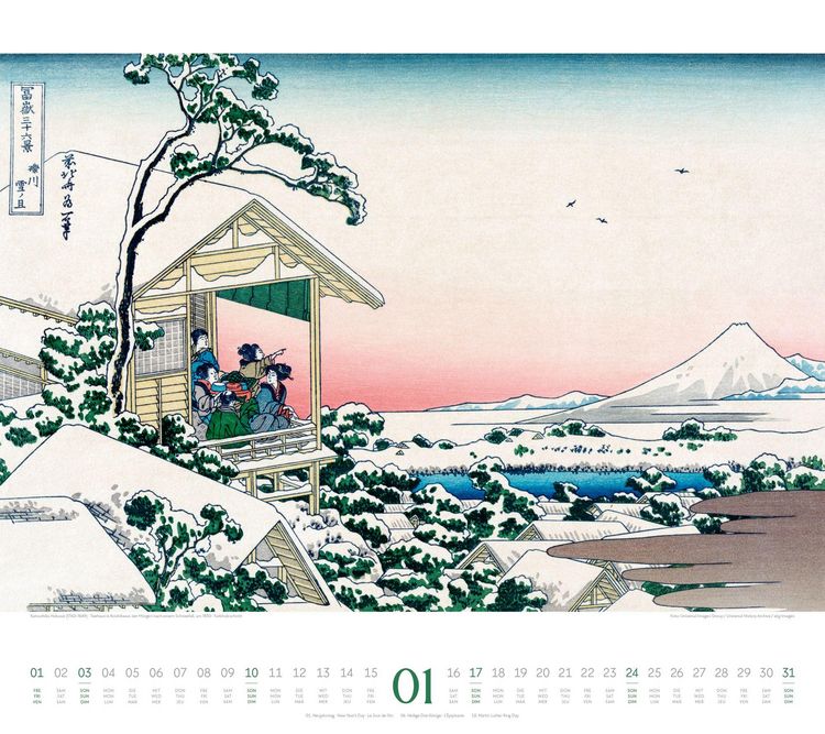Produktbild: Hokusai Kalender 2027 | Hiroshige, Kuniyoshi, Kunisada