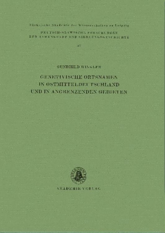 Produktbild: Genetivische Ortsnamen in Ostmitteldeutschland und in angrenzenden Gebieten