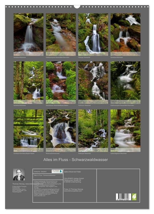 Produktbild: Alles im Fluss - Schwarzwaldwasser (Wandkalender 2026 DIN A2 hoch), CALVENDO Monatskalender