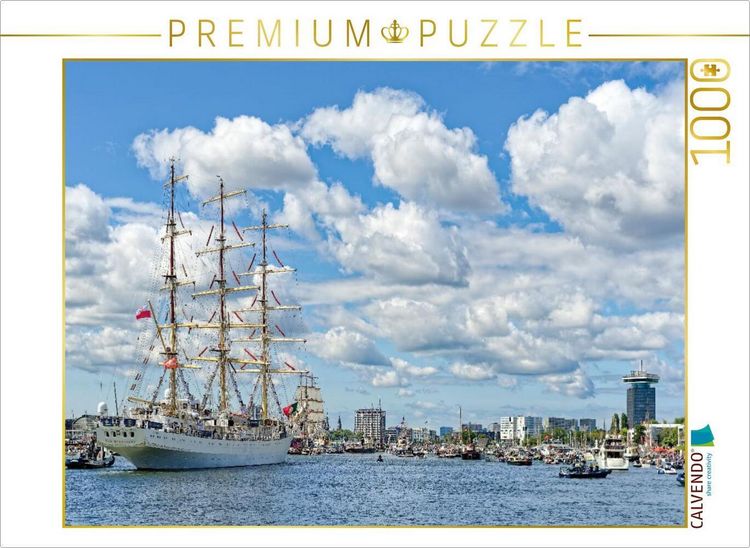 Produktbild: CALVENDO Puzzle Die "Dar Mlodziezy", ein Segelschulschiff f&uuml;r angehende Offiziere der Handelsmarine | 1000 Teile Lege-Gr&ouml;&szlig;e 64x48cm Foto-Puzzle f&uuml;r gl