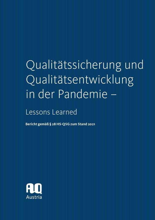 Produktbild: Qualit&auml;tssicherung und Qualit&auml;tsentwicklung in der Pandemie - Lessons Learned