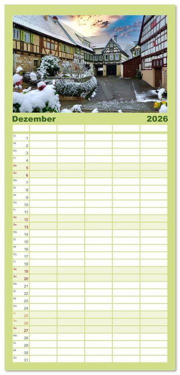 Produktbild: Familienplaner 2026 - Rund um Esslingen mit 5 Spalten (Wandkalender, 21 x 45 cm) CALVENDO