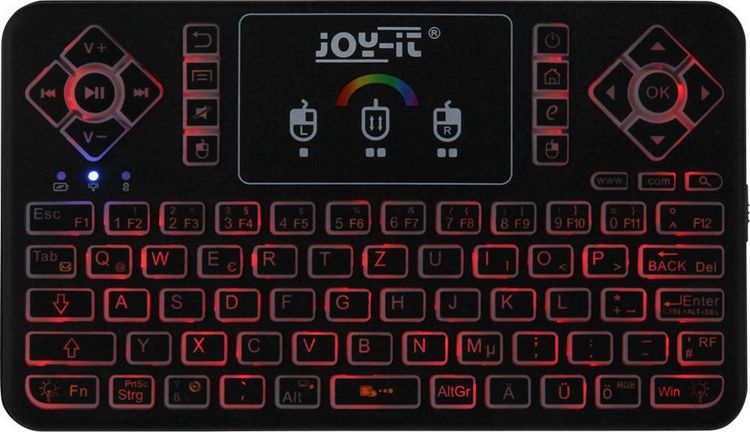 Produktbild: Joy-it TASTAMINI01 Funk Tastatur Deutsch, QWERTZ Schwarz Integriertes Touchpad