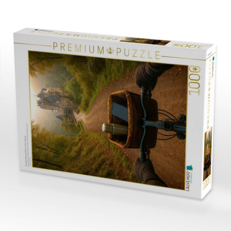 Produktbild: CALVENDO Puzzle Burg Eltz Rheinland Pfalz mit dem Fahrrad | 1000 Teile Lege-Gr&ouml;&szlig;e 64x48cm Foto-Puzzle f&uuml;r gl&uuml;ckliche Stunden