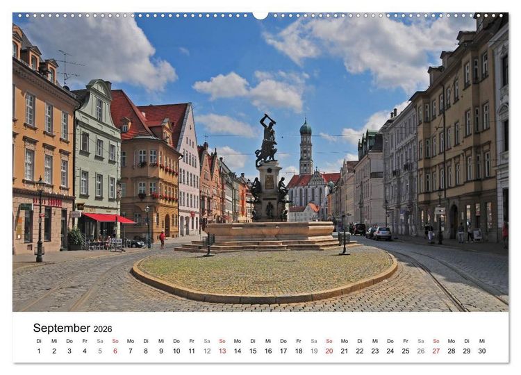 Produktbild: Augsburg &ndash; Die Highlights der schw&auml;bischen Metropole (Wandkalender 2026 DIN A2 quer), CALVENDO Monatskalender