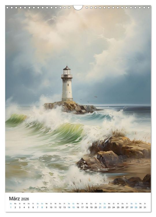 Produktbild: Malersiche Leuchtt&uuml;rme (Wandkalender 2026 DIN A3 hoch), CALVENDO Monatskalender